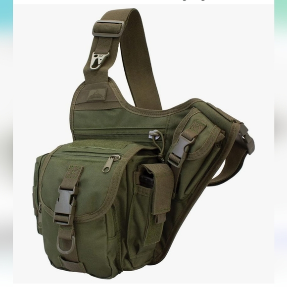 🪖 Red Rock Side Sling Tactical Hiking Hip Belt Bag. Olive Drab Green - Picture 2 of 16